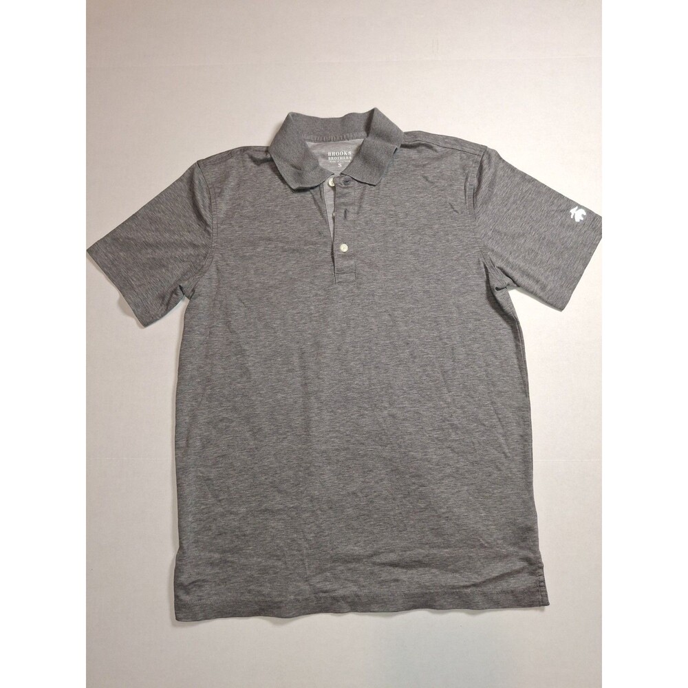 Polo Brooks Brothers Men's SM Short-Sleeve Grey Breathable Supima Cotton Blend